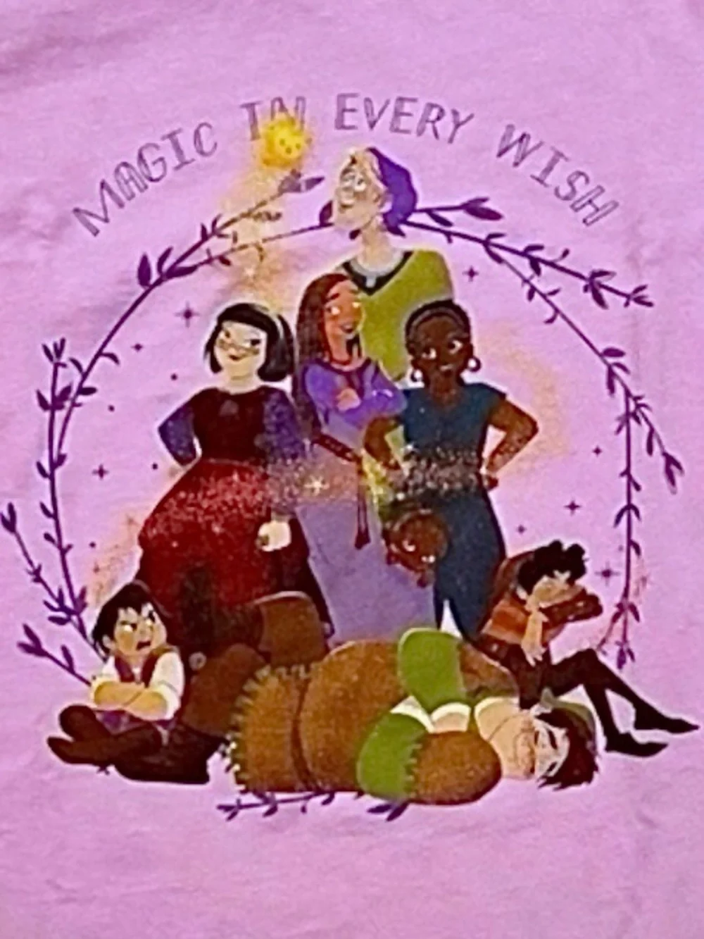 Disney Wish Tee + Lavender Gingham Shorts Outfit – Girls Small 6/6X & 6–7